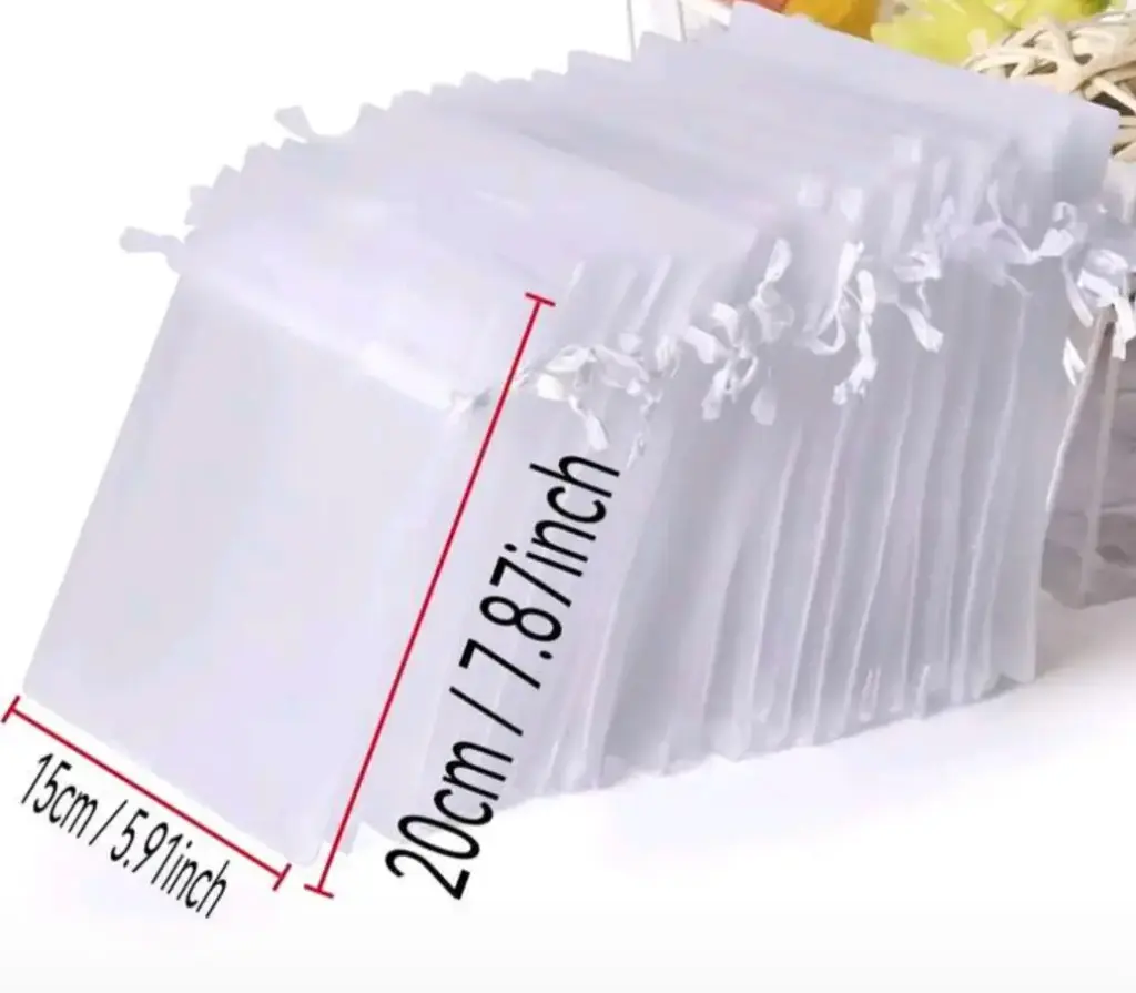 أكياس شيفون أبيض صغير عدد5