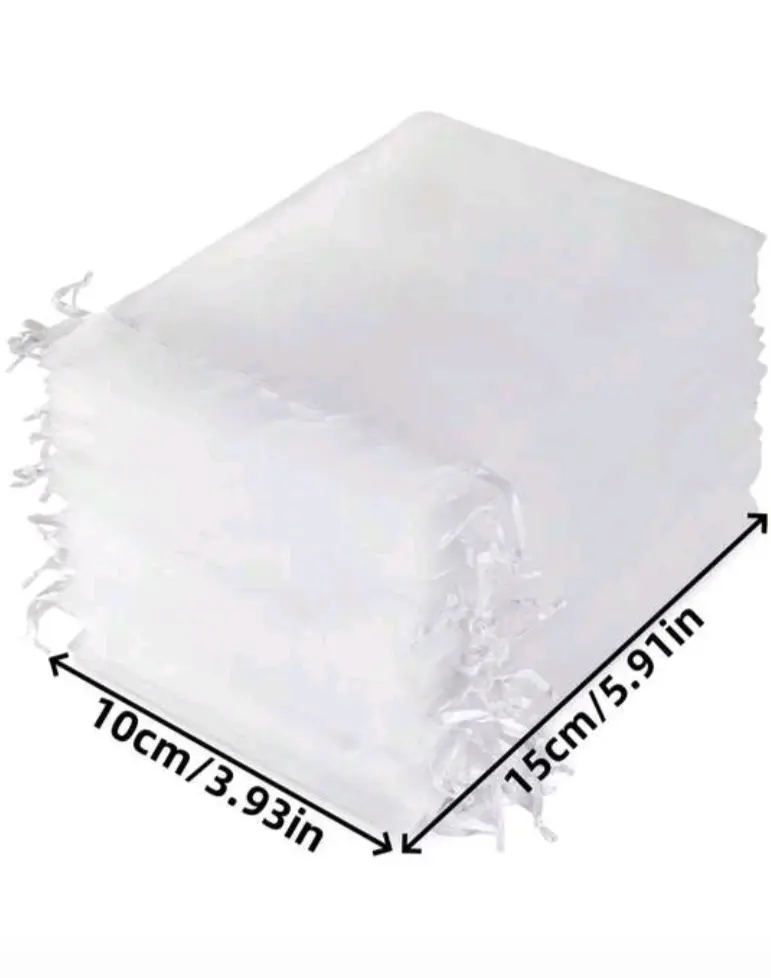 أكياس شيفون أبيض كبير عدد5