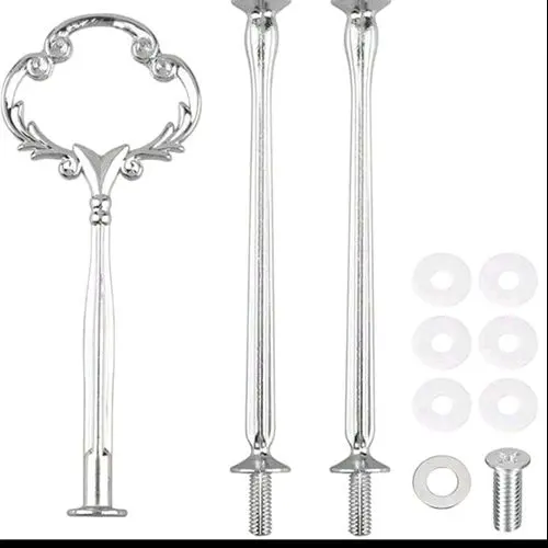 مقبض صينية ثلاثية فضي